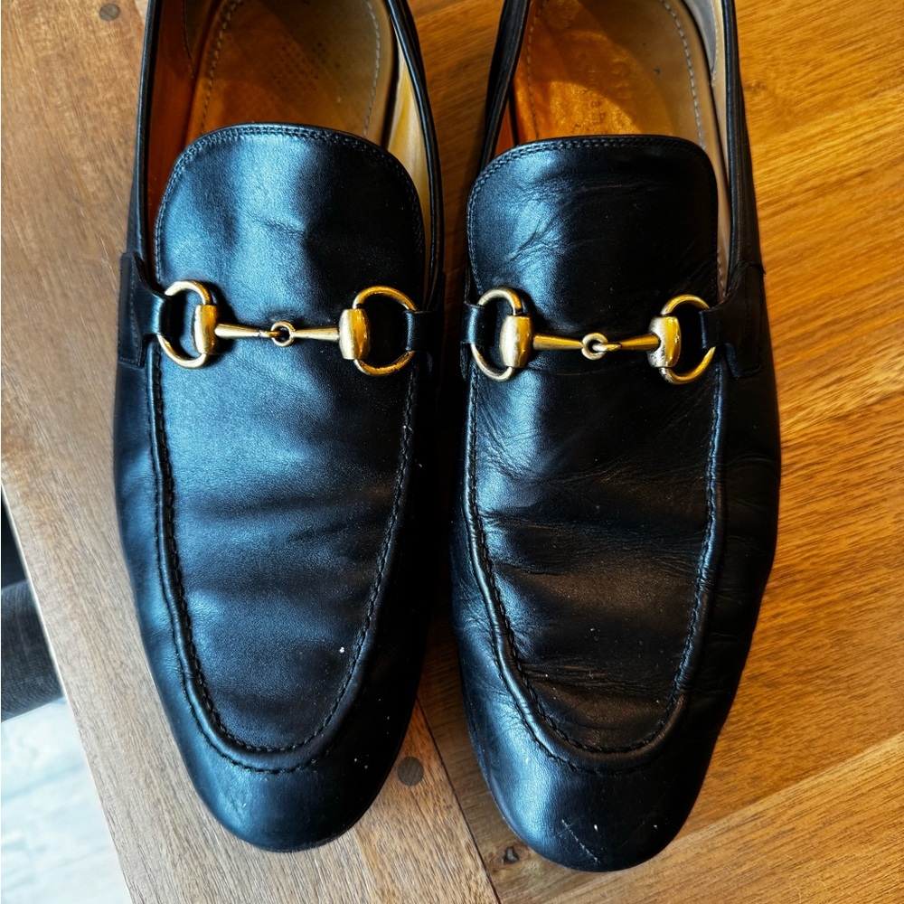 Authentic Gucci Men's Black princetown Leather Loafers